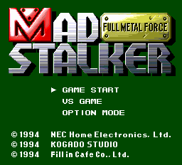 Mad Stalker - Full Metal Force Title Screen